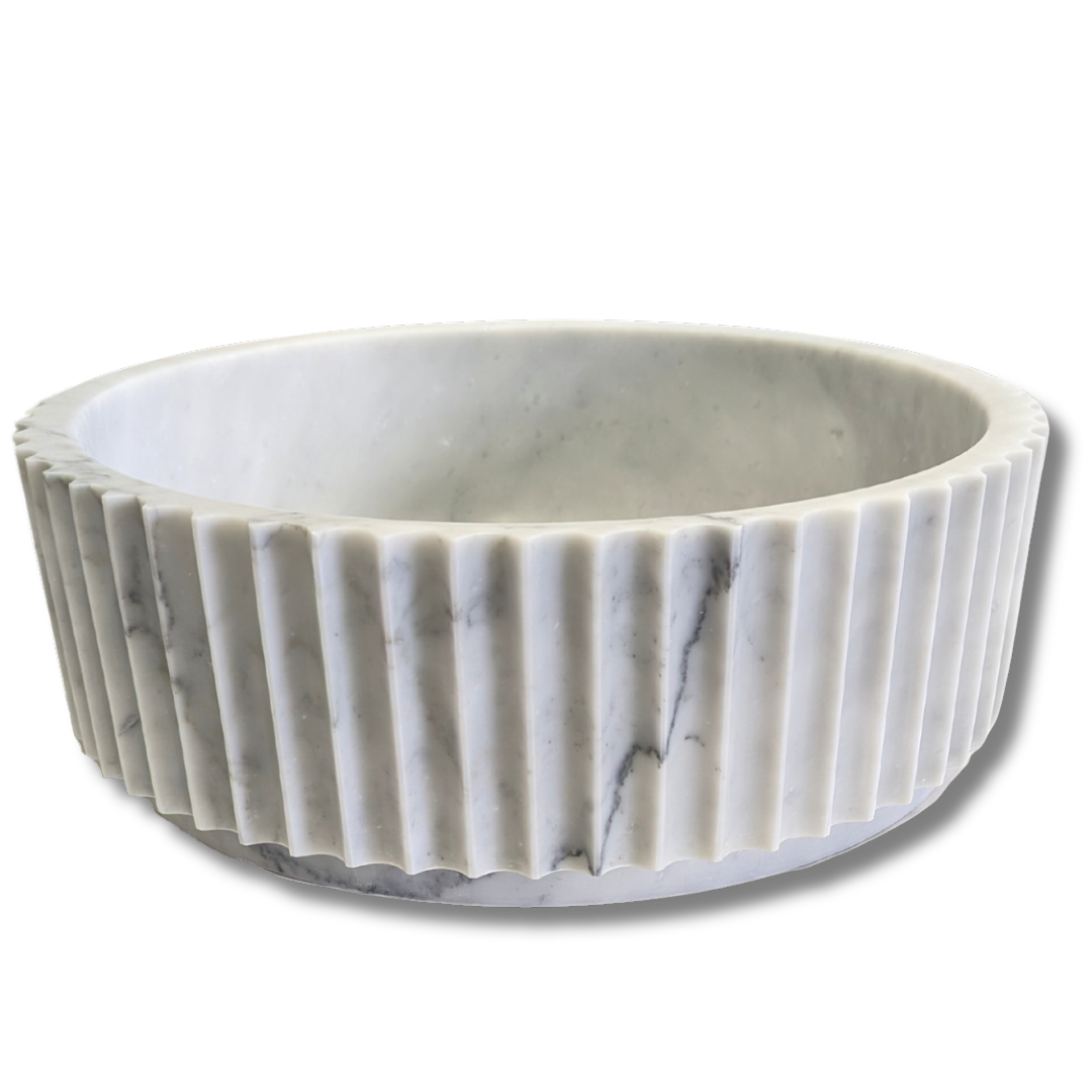 NATURAL STONE BASIN - CONCAVE HONED CARRARA