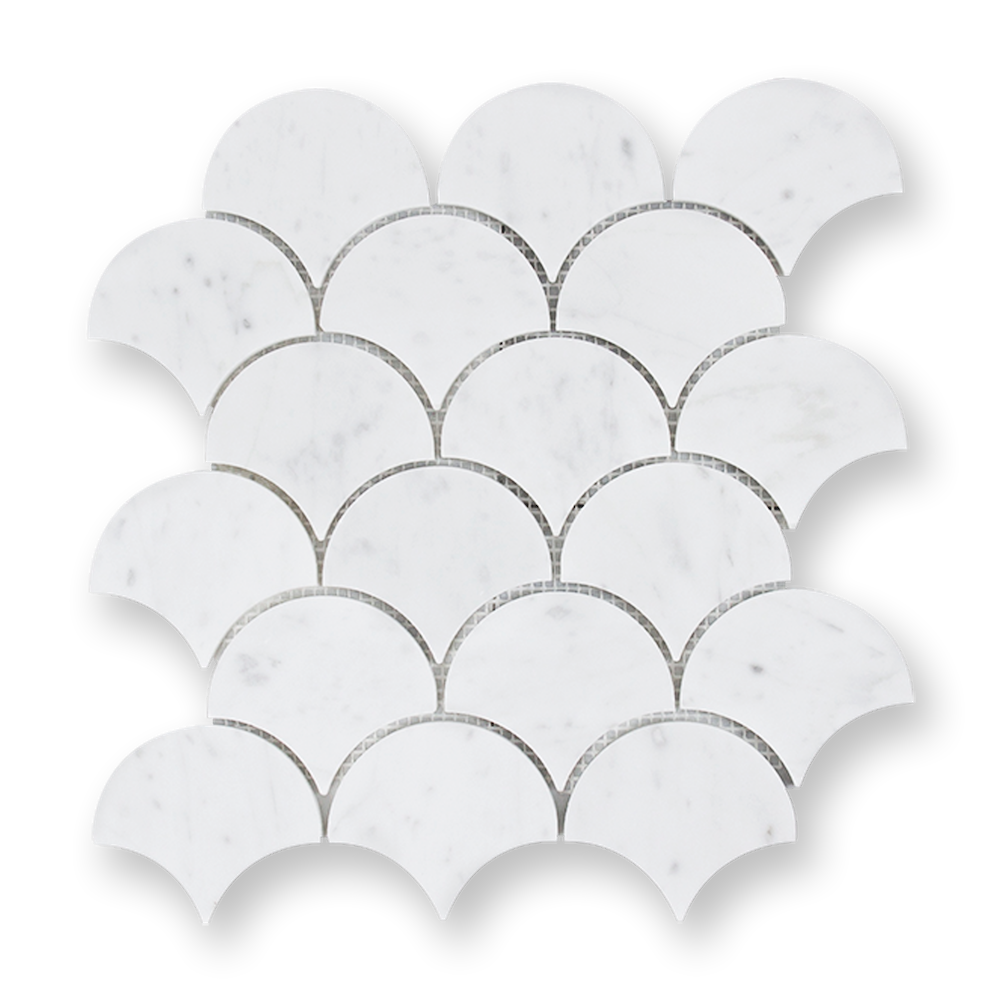 CARRARA HONED FAN MOSAIC