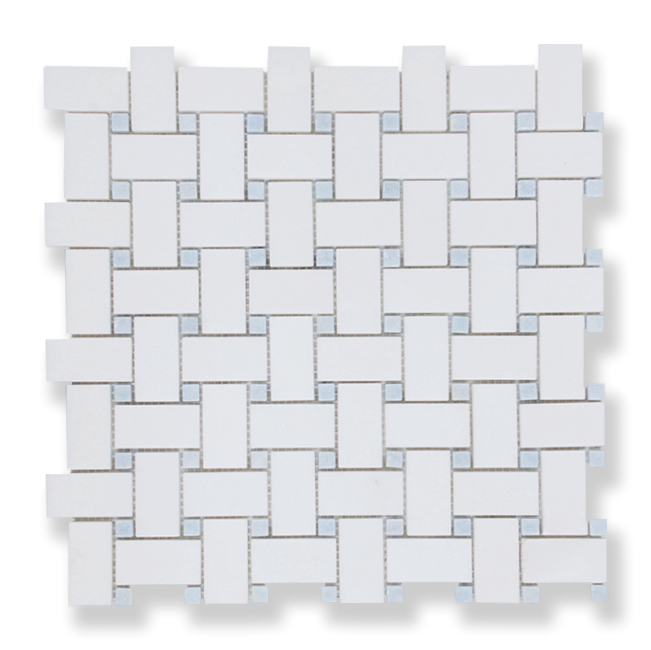 BASKETWEAVE THASSOS & SKY BLUE DOTS