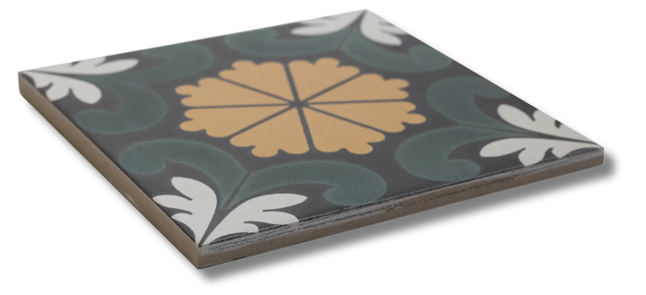 GRANADA FLOR GREEN 150X150MM TILE