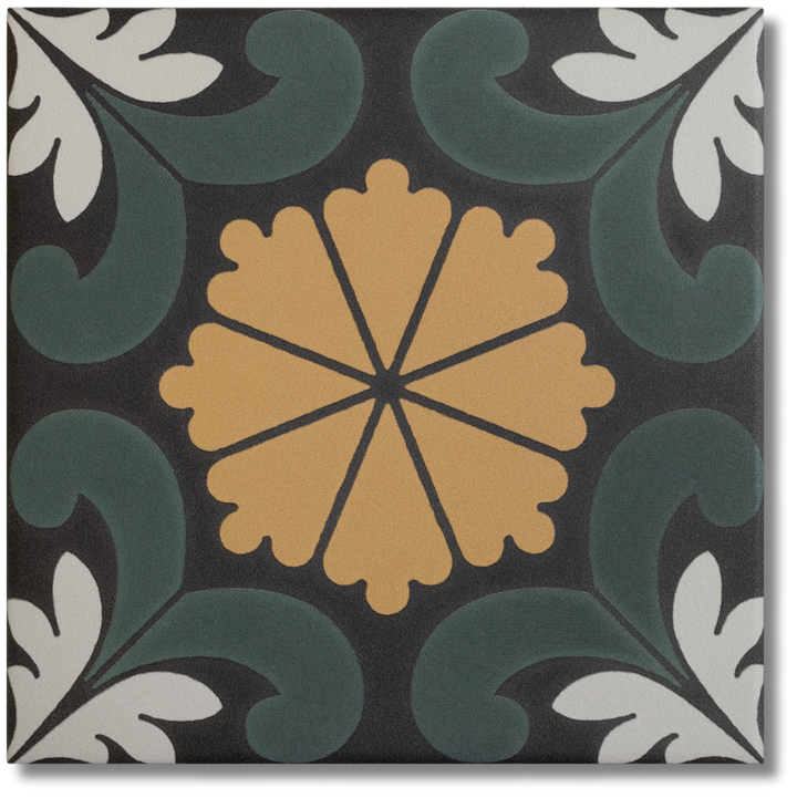 GRANADA FLOR GREEN 150X150MM TILE