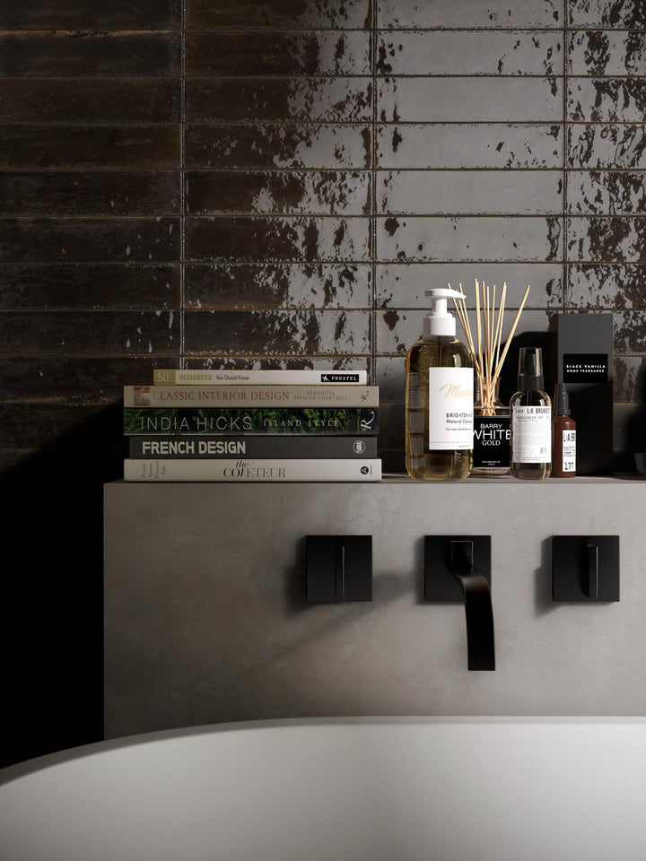 ARENDAL BLACK GLOSS 60X240 WALL TILE