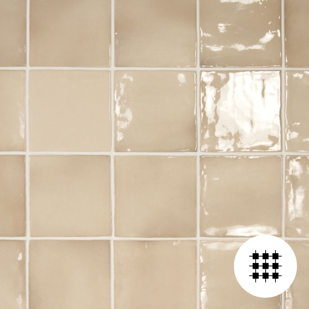 MARLOWE BEIGE GLOSS WALL TILE 100X100MM