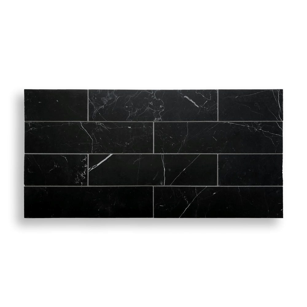 NERO MARQUINA MARBLE HONED SUBWAY 305X75X10MM