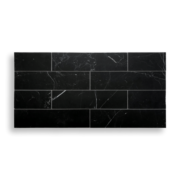 NERO MARQUINA MARBLE HONED SUBWAY 305X75X10MM