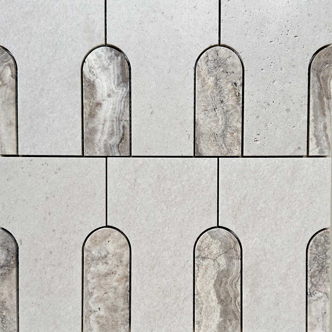 Sorelle: Pio Piccola in Gris Limestone & Silver Travertine