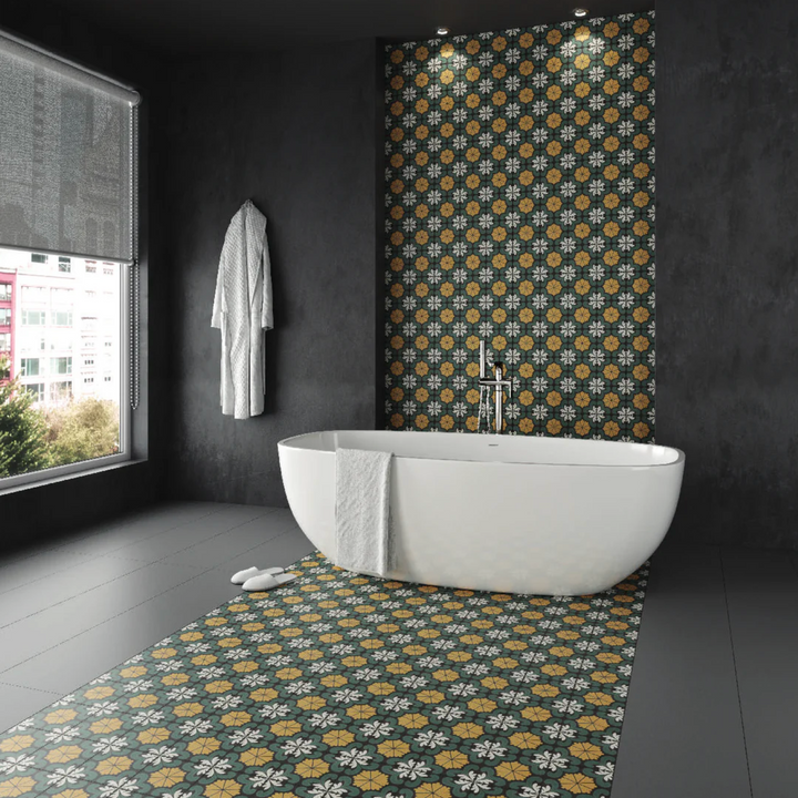 GRANADA FLOR GREEN 150X150MM TILE