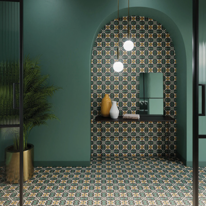 GRANADA CLAVELES GREEN 150X150MM TILE