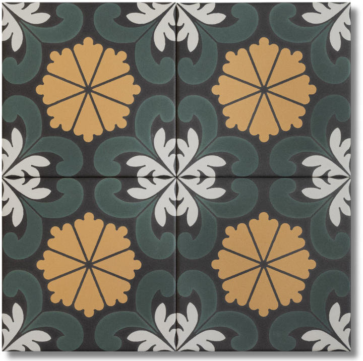 GRANADA FLOR GREEN 150X150MM TILE