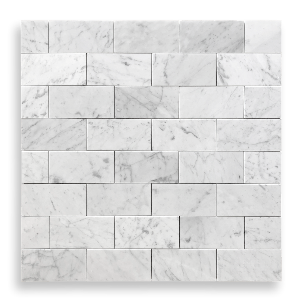 CARRARA C HONED SUBWAY TILE