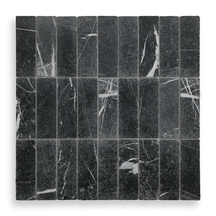 NERO MARQUINA TUMBLED TILE 200X65MM