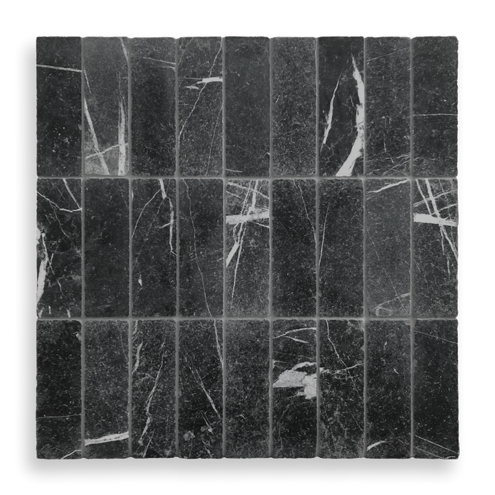 NERO MARQUINA TUMBLED TILE 200X65MM