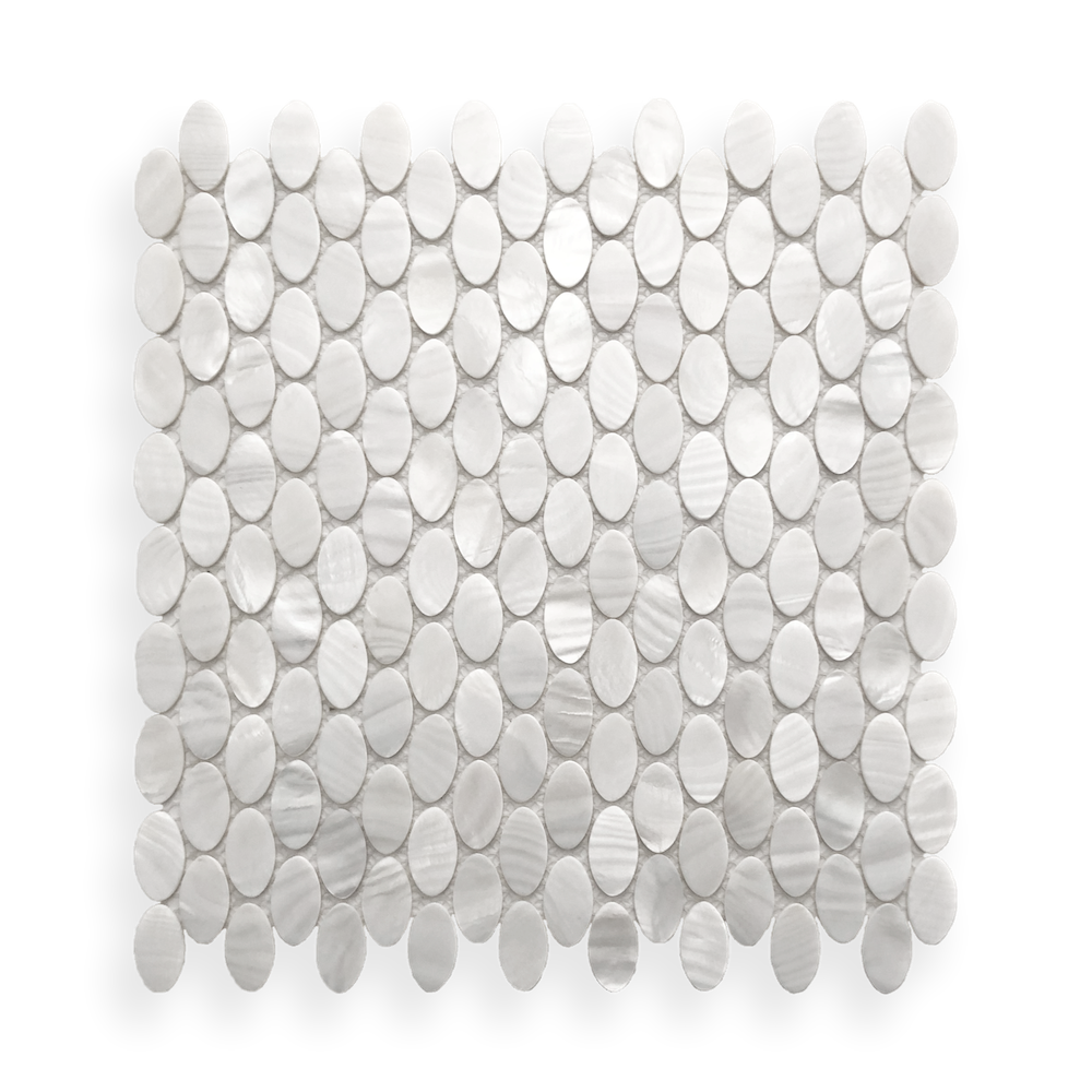 MOTHER OF PEARL MOSAIC BIANCO OVAL