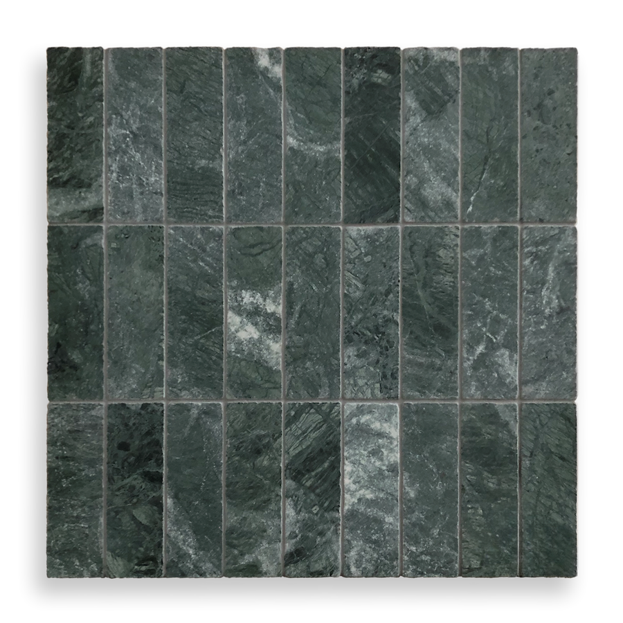 TAJ GREEN TUMBLED TILE 200X65MM