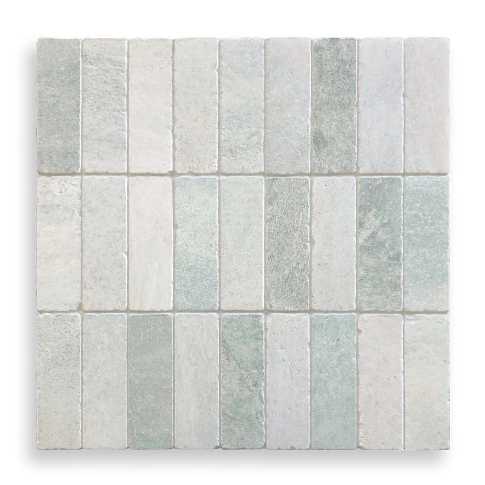 MING GREEN TUMBLED TILE 200X65MM