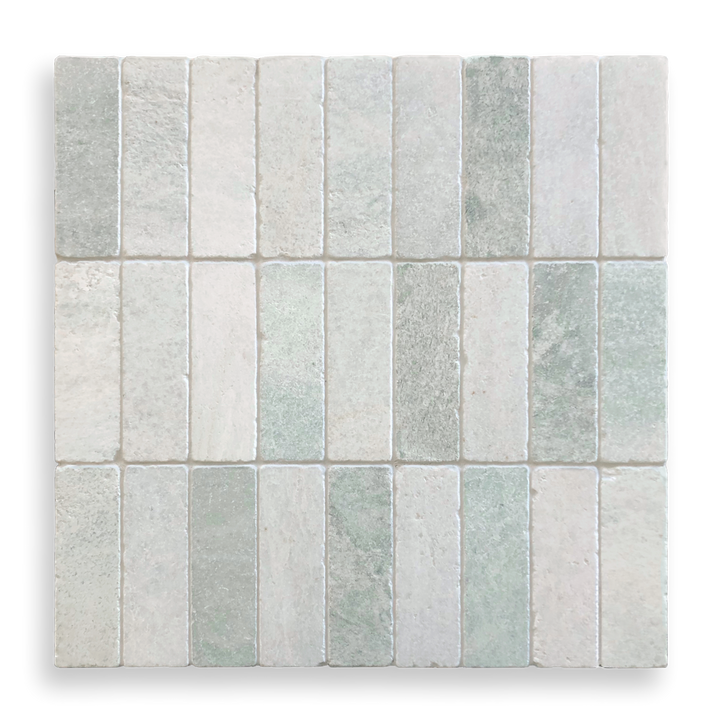 MING GREEN TUMBLED TILE 200X65MM