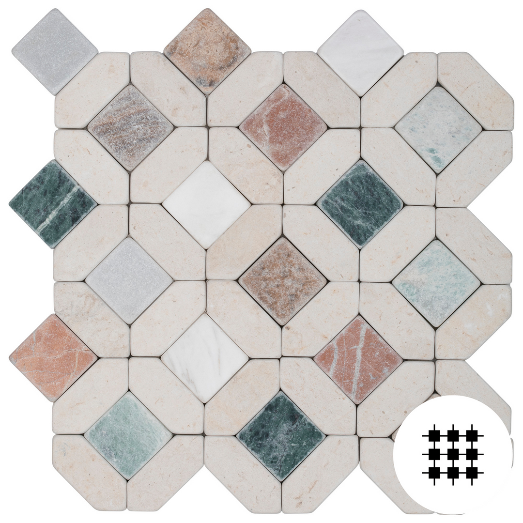 CASABLANCA TUMBLED MARBLE MOSAIC