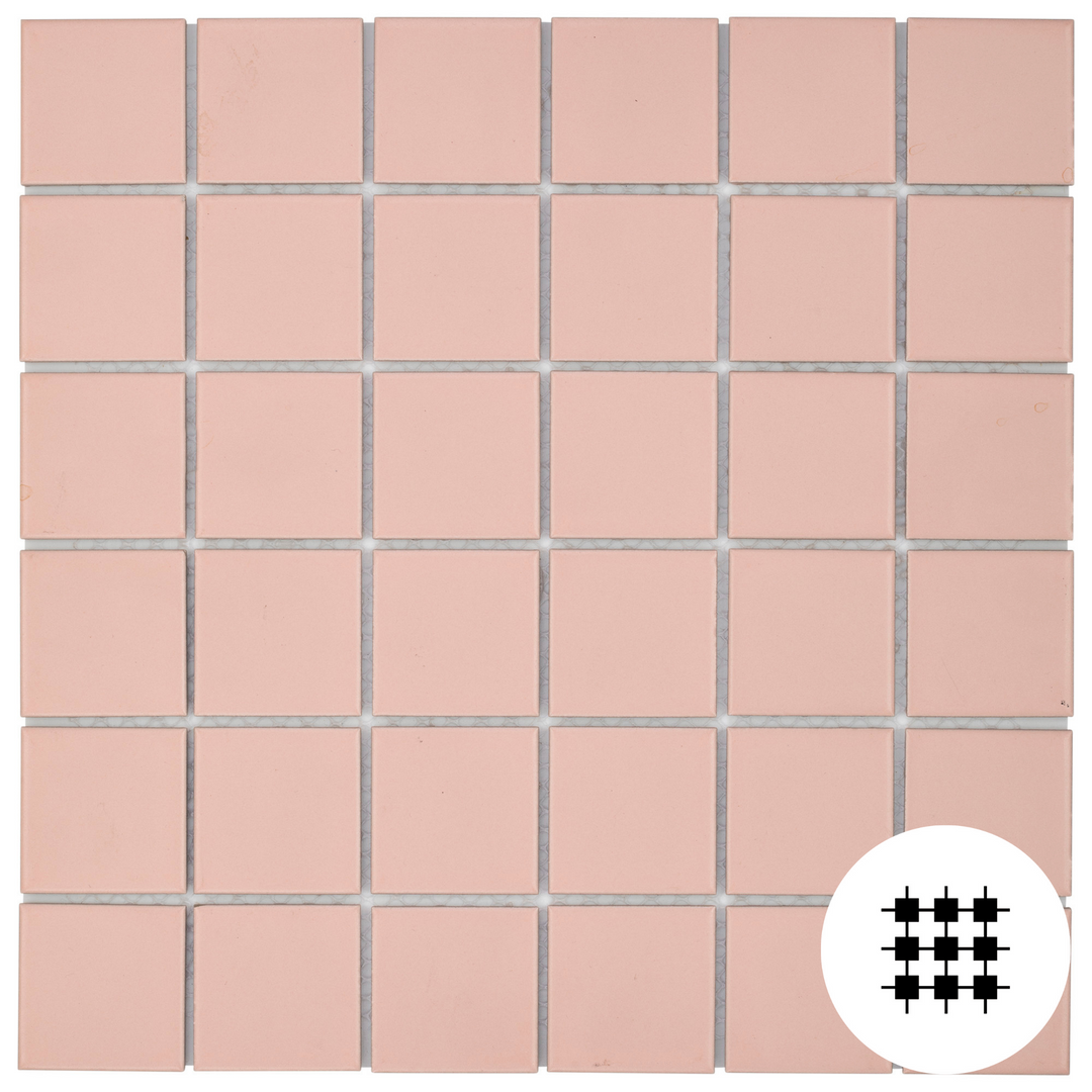 BABY PINK MATT 48X48MM MOSAIC