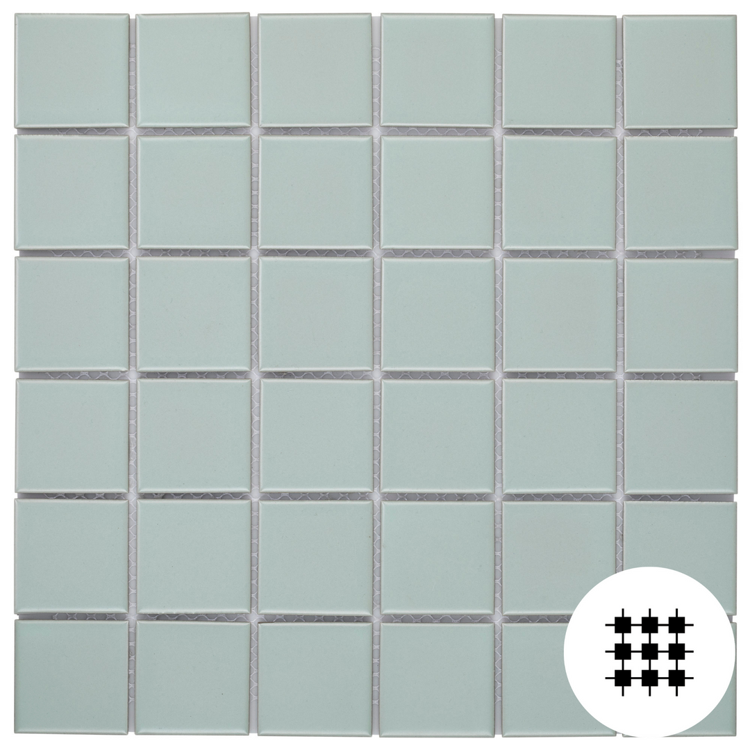 SPEARMINT MATT GLAZED MOSAIC 48MM