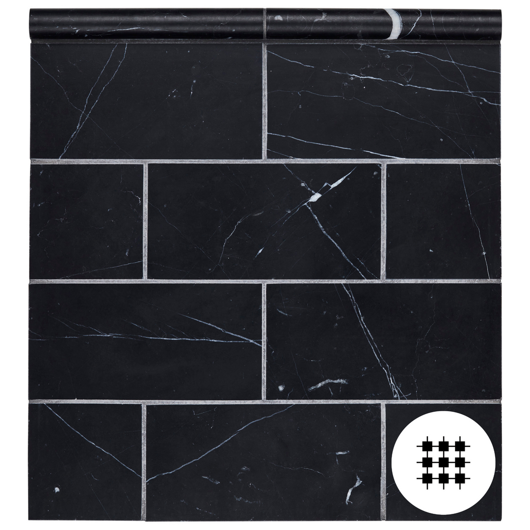 NERO MARQUINA HONED SUBWAY TILE