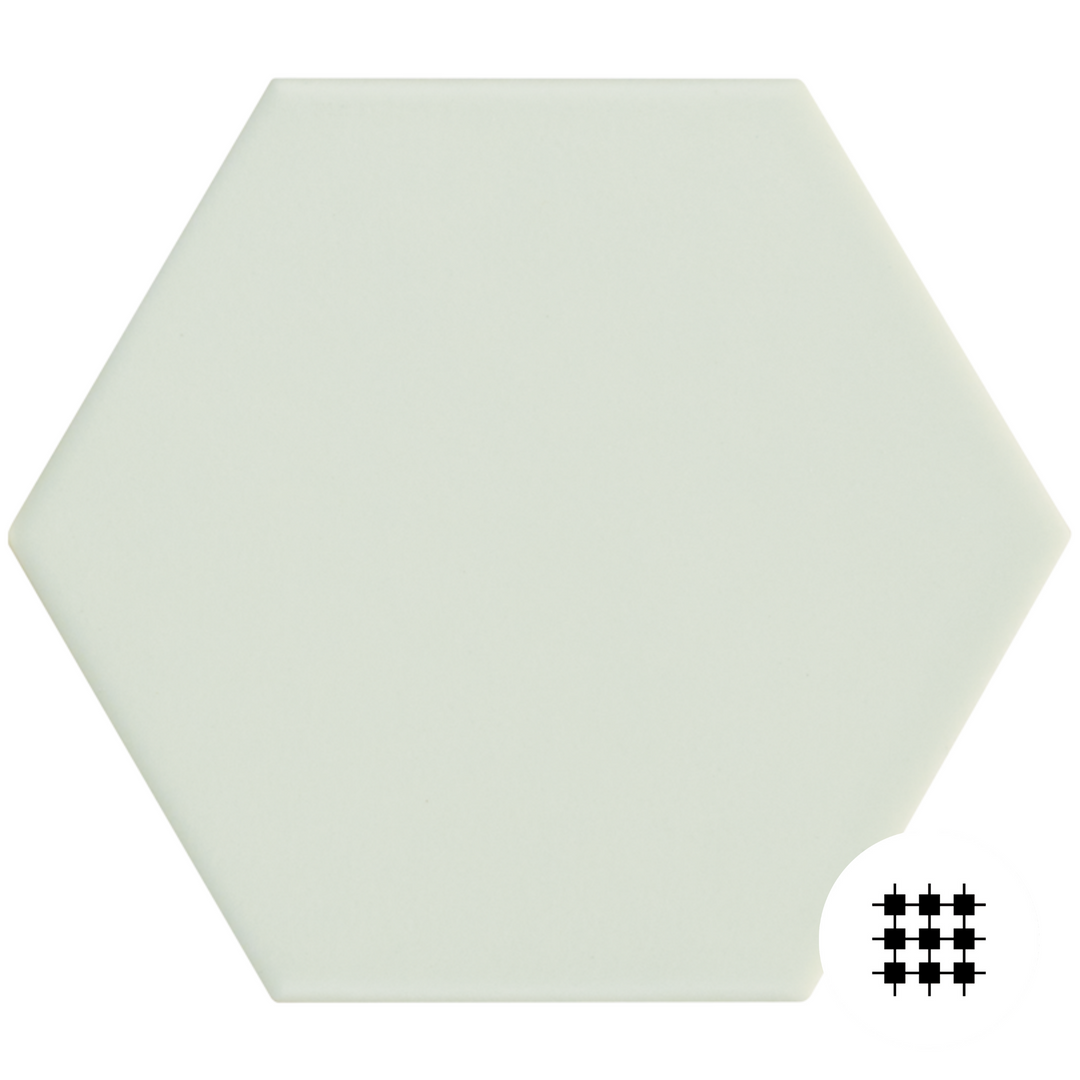 KALEB MINT HEXAGON GLAZED PORCELAIN