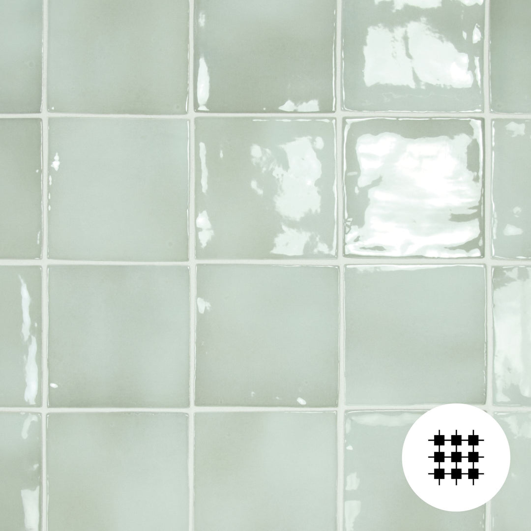 MARLOWE MINT GLOSS WALL TILE 100X100MM