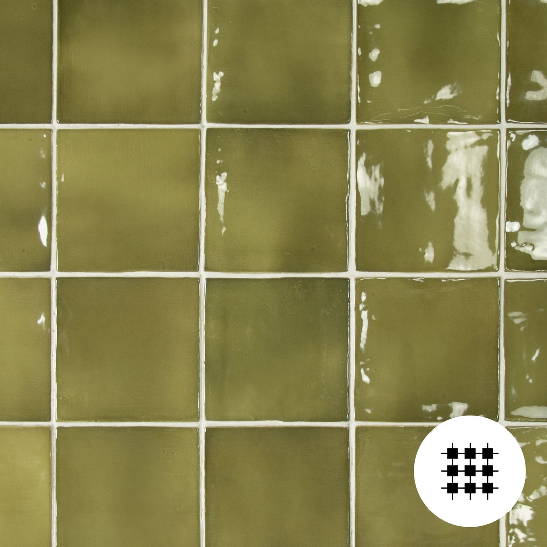 MARLOWE OLIVE GLOSS WALL TILE 100X100MM