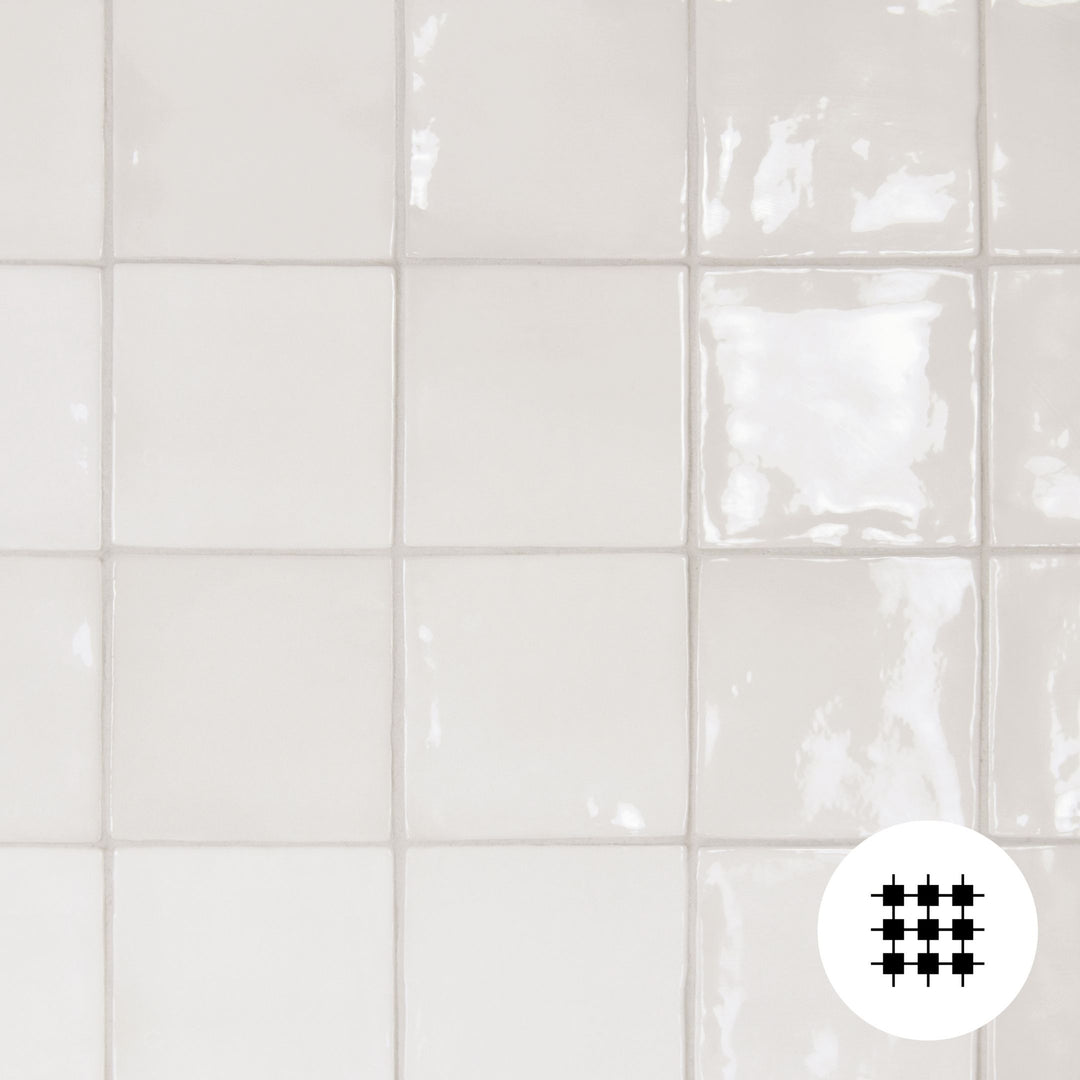 MARLOWE WHITE GLOSS WALL TILE 100X100MM