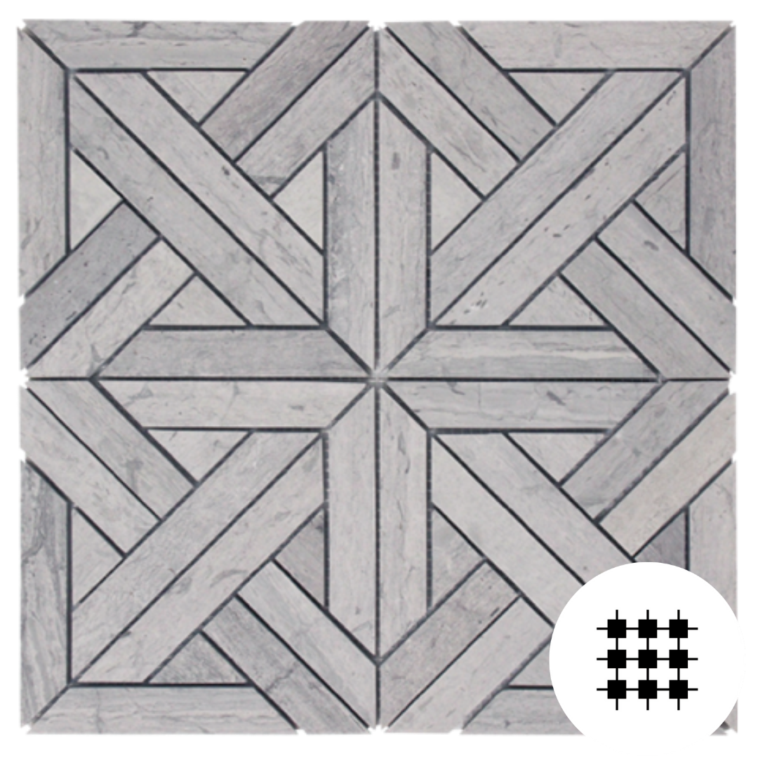 ESCHER ARGENTO HONED MOSAIC