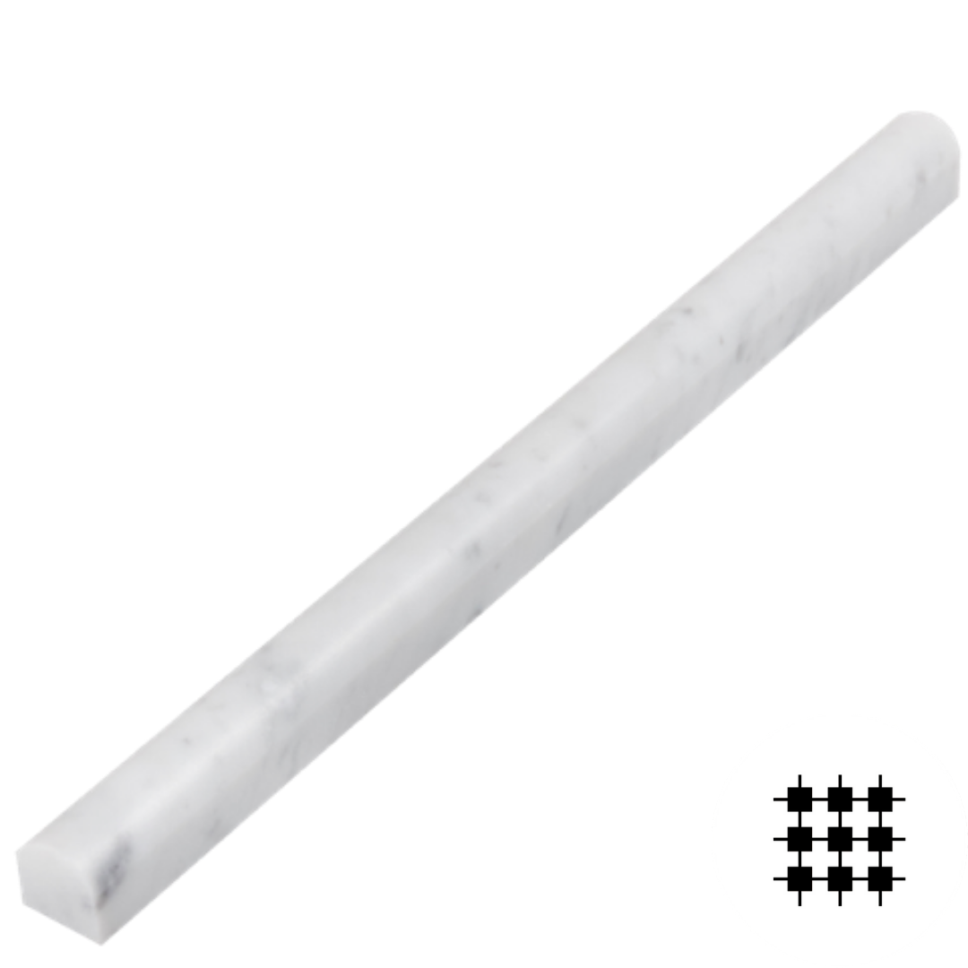 CARRARA HONED PENCIL 305X20X20MM