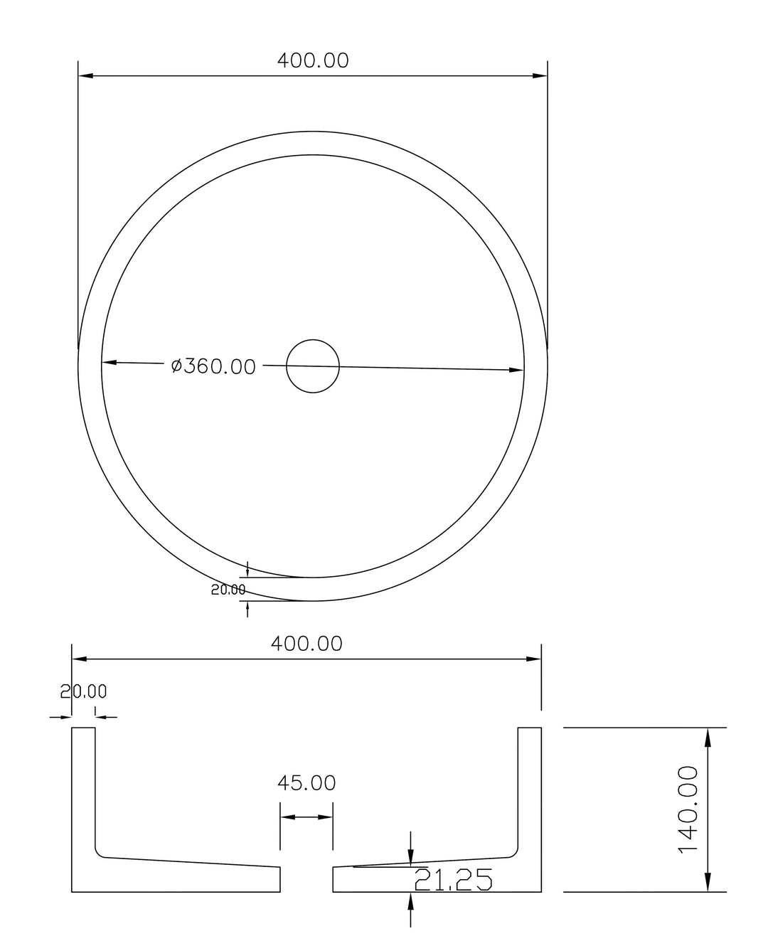 NATURAL STONE BASIN - HONED CARRARA
