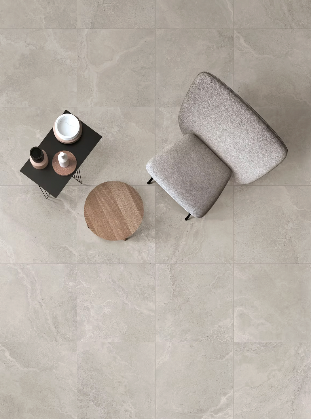 TRAVERTINE ROYALE SILVER PORCELAIN TILE