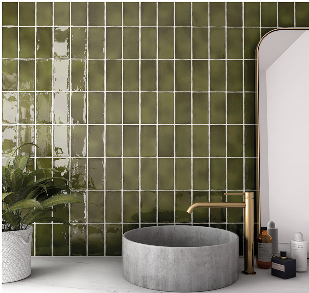MARLOWE OLIVE GLOSS WALL TILE 150x75MM