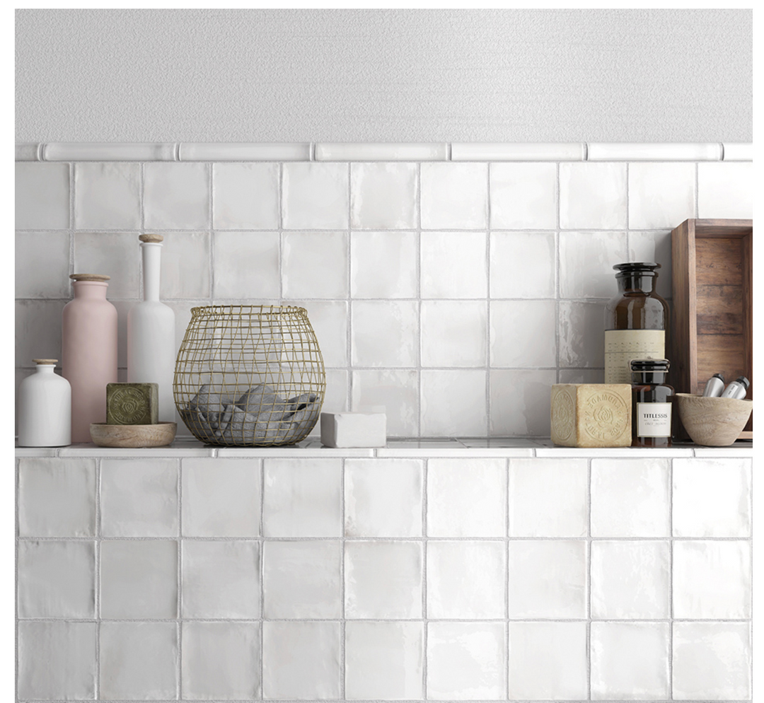 MARLOWE WHITE GLOSS WALL TILE 100X100MM