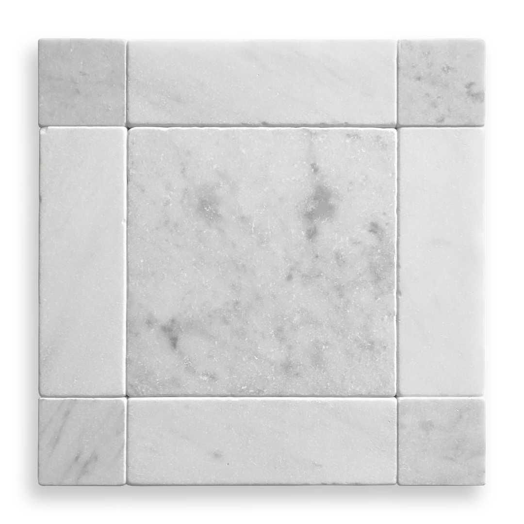 GINGHAM TUMBED CARRARA C & ORIENTAL WHITE
