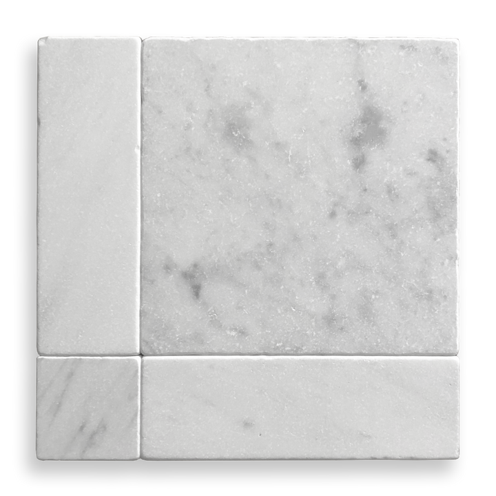 GINGHAM TUMBED CARRARA C & ORIENTAL WHITE