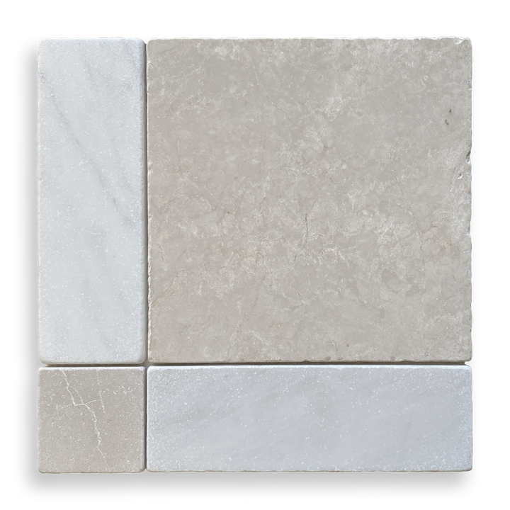 GINGHAM BOTTICINO AND ORIENTAL WHITE TUMBLED