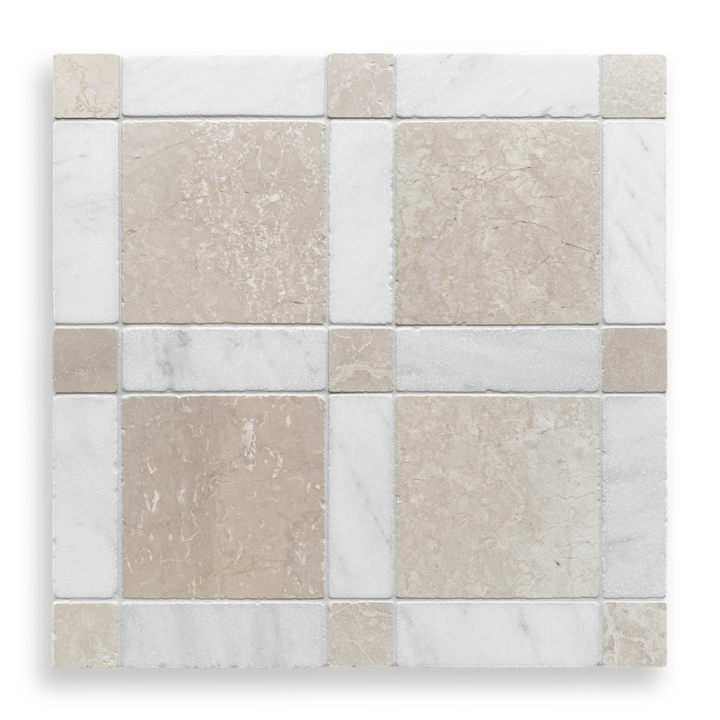 GINGHAM BOTTICINO AND ORIENTAL WHITE TUMBLED