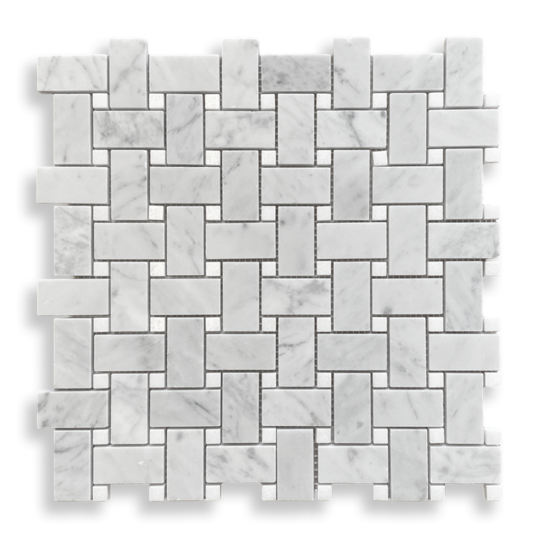 BASKETWEAVE, CARRARA & THASSOS HONED