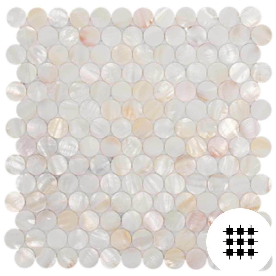 MOTHER OF PEARL MOSAIC BLUSH PENNYROUND