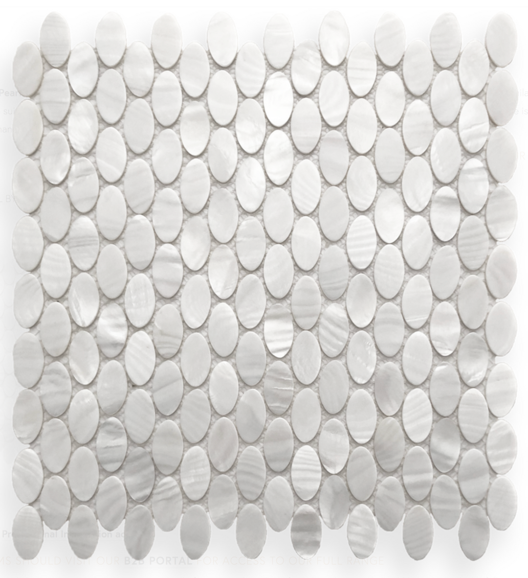 MOTHER OF PEARL MOSAIC BIANCO OVAL