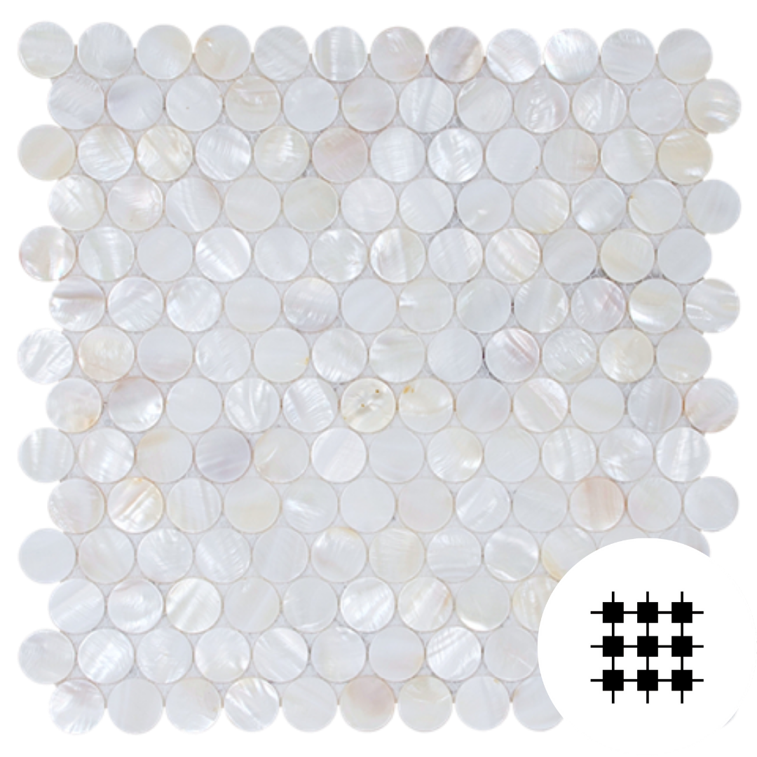 MOTHER OF PEARL MOSAIC BIANCA PENNYROUND